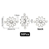 50Pcs Sunflower Charms Antique Silver Alloy Flowers Pendants