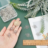 50Pcs Sunflower Charms Antique Silver Alloy Flowers Pendants