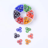 Mixed Flat Round Evil Eye Bead Lampwork Beads for DIY Jewelry Making