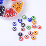 Mixed Flat Round Evil Eye Bead Lampwork Beads for DIY Jewelry Making