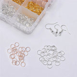 Alloy Jewelry Findings Set, Earring Hooks, Jump Rings Kit