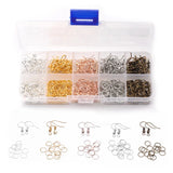 Alloy Jewelry Findings Set, Earring Hooks, Jump Rings Kit