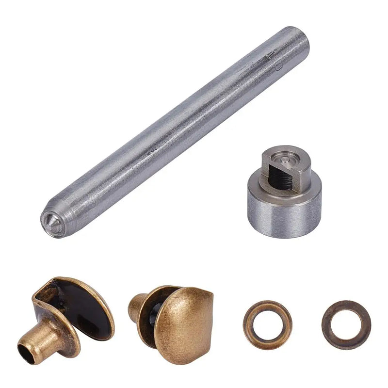 Brass Press Studs Cone Rivet Set DIY Leather Craft Rivets Repairing Accessories