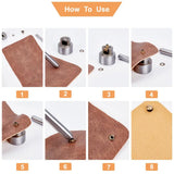Brass Press Studs Cone Rivet Set DIY Leather Craft Rivets Repairing Accessories