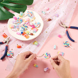 Colorful Candy Bear Lollipop Resin Pendants Keychain DIY Charms