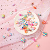 Colorful Candy Bear Lollipop Resin Pendants Keychain DIY Charms
