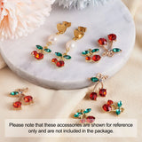 Cherry Charms Alloy Pendant with Rhinestone, Jewelry Making Findings