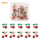 Cherry Charms Alloy Pendant with Rhinestone, Jewelry Making Findings