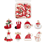 Christmas Alloy Enamel Pendants for DIY Jewelry Making Decor
