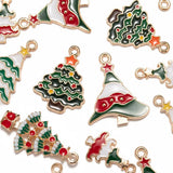 Christmas Alloy Enamel Pendants for DIY Jewelry Making Decor