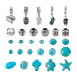 Turquoise Beads Alloy European Beads Charm for Jewelry Diy Making