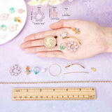 DIY Flower Petals Earrings Kit Glass Pearl Beads Hooks Charms Jewelry Crafts