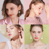 DIY Flower Petals Earrings Kit Glass Pearl Beads Hooks Charms Jewelry Crafts