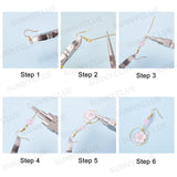 DIY Flower Petals Earrings Kit Glass Pearl Beads Hooks Charms Jewelry Crafts