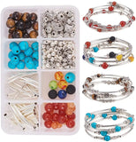 DIY 4 Strand Chakra Beaded Wrap Bangle Kit - Jewelry Craft Supplies