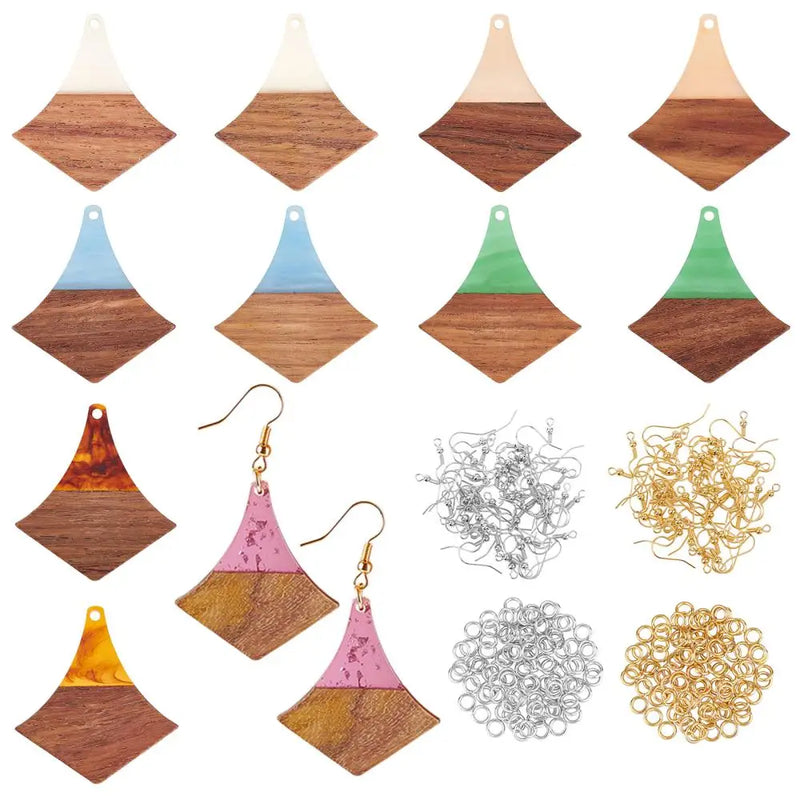 DIY Arrows Dangle Earrings Kit Resin Pendants Brass Ear Hooks Jump Rings