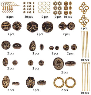DIY Acrylic Dangle Earring Kit Golden Plated Enlaced Beads