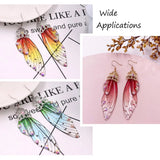 Butterfly Wing Earring Charms Kit Resin Pendant Golden Hooks Jump Rings