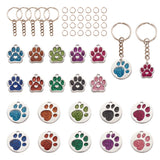 Dog Paw Alloy Charms with Glitter Powder for Jewelry Making