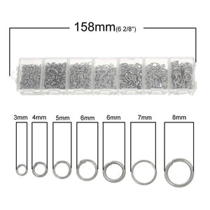 Jump Rings Findings Kit 3-8mm Iron Alloy DIY Jewelry Making Access