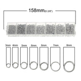 Jump Rings Findings Kit 3-8mm Iron Alloy DIY Jewelry Making Access