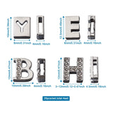 Eco-Friendly Slide Letter Charms Rhinestone A-Z Alphabet for DIY Crafts