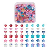 Electroplate Glass Beads with Glitter for DIY Jewelry Making