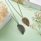 Electroplated Natural Leaf Pendants for Jewelry Making