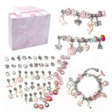 European Style Big Hole Swing Beads Set With Mixed Flower Unicorn
