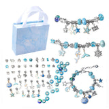 European Style Big Hole Swing Beads Set With Mixed Flower Unicorn