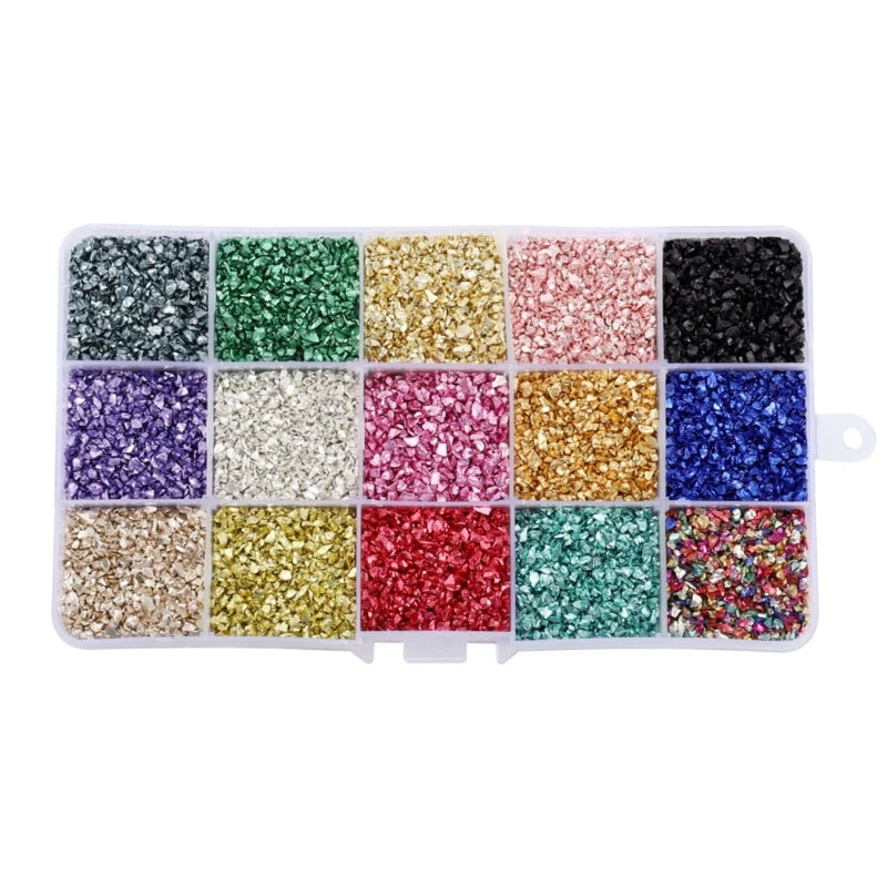Glass Crushed Stones Glitter Epoxy Resin Mold Filler Nail Art Decoration