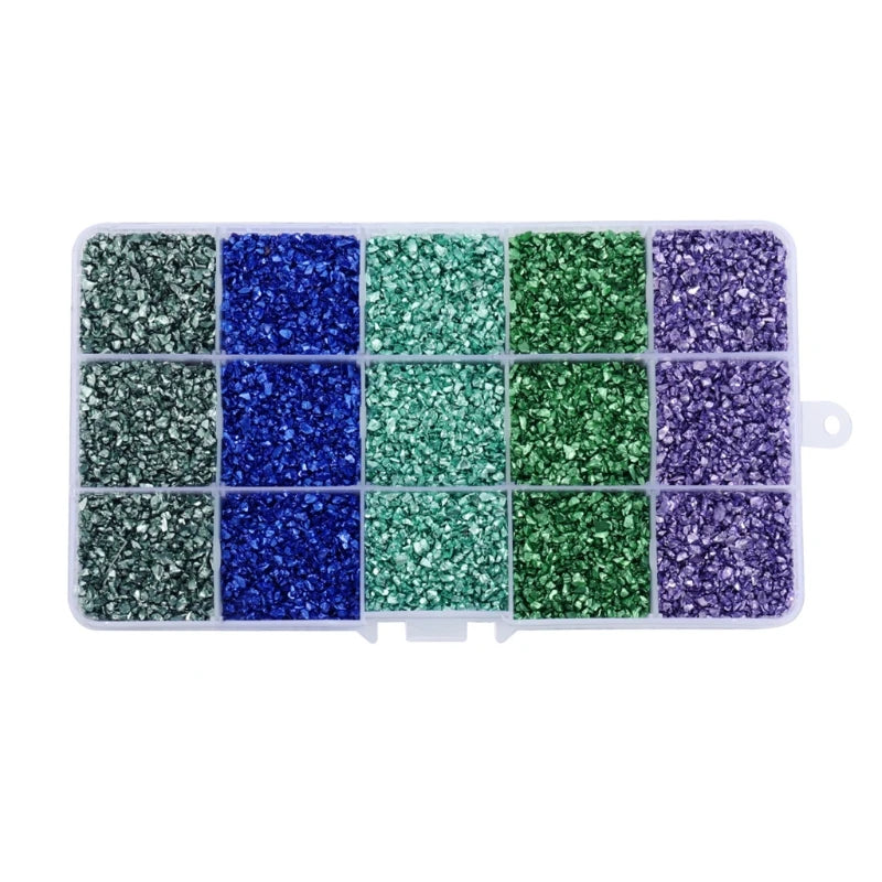 Glass Crushed Stones Glitter Epoxy Resin Mold Filler Nail Art