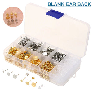 Stainless Steel Post Earring Studs Clear Ear Back Jewelry Making