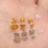 Stainless Steel Post Earring Studs Clear Ear Back Jewelry Making