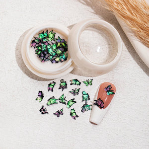 Green Gradient Butterfly Nail Charms for Nail Art