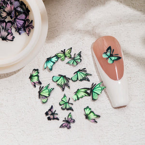 Green Gradient Butterfly Nail Charms for Nail Art