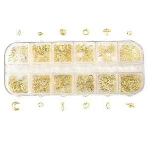 Golden Filler Epoxy Resin Jewelry DIY Materials Moon Star Heart Flower