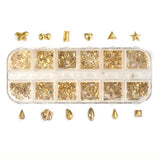 Golden Filler Epoxy Resin Jewelry DIY Materials Moon Star Heart Flower