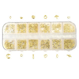 Golden Filler Epoxy Resin Jewelry DIY Materials Moon Star Heart Flower