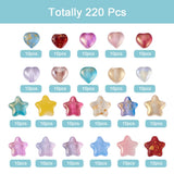Heart & Star Glitter Glass Beads Spray Painted DIY Jewelry Findings