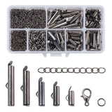 Jewelry Finding Kit with Brass Tubes, Iron Ends, Extender Chains