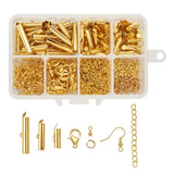 Jewelry Finding Kit with Brass Tubes, Iron Ends, Extender Chains
