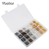 Jewelry Findings Kit 6 Colors Fold Over Crimps Ribbon Clamps