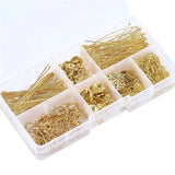 Jewelry Findings Kit w/ Earring Hooks/Head Pins/Bead Caps