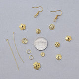 Jewelry Findings Kit w/ Earring Hooks/Head Pins/Bead Caps