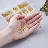 Jewelry Findings Kit w/ Earring Hooks/Head Pins/Bead Caps