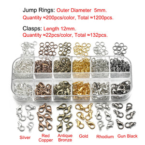 Lobster Clasp Jump Rings Necklace Chain Jewelry Findings Components Set