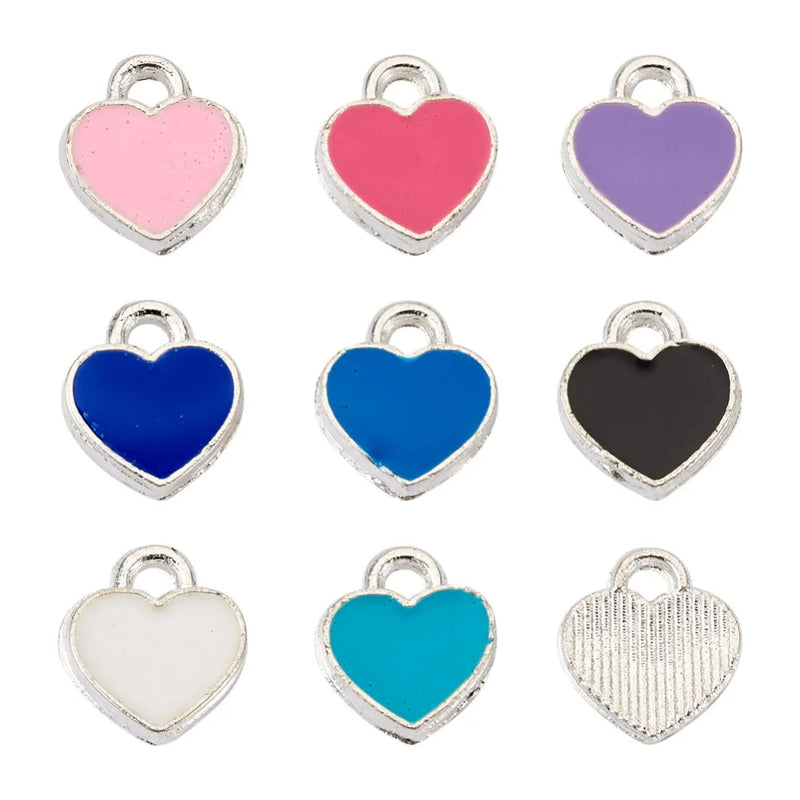Love Heart Enamel Pendants for DIY Jewelry Making