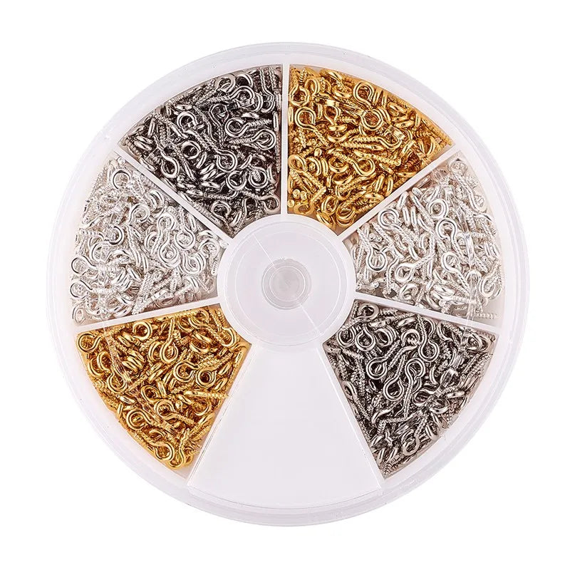 Box Mini Tiny Iron Screw Eye Pin Peg Bails for Jewelry Making 8mm 10mm