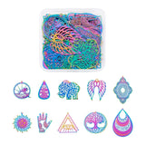 1 Box Mix Style Stainless Steel Pendant Rainbow Metal Embellishment DIY Jewelry